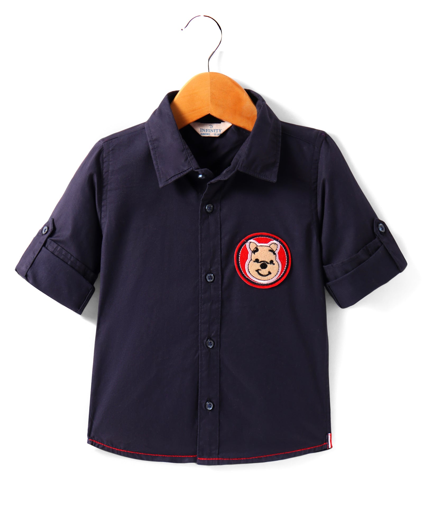 Infinity boys solid Navy L/S Shirt