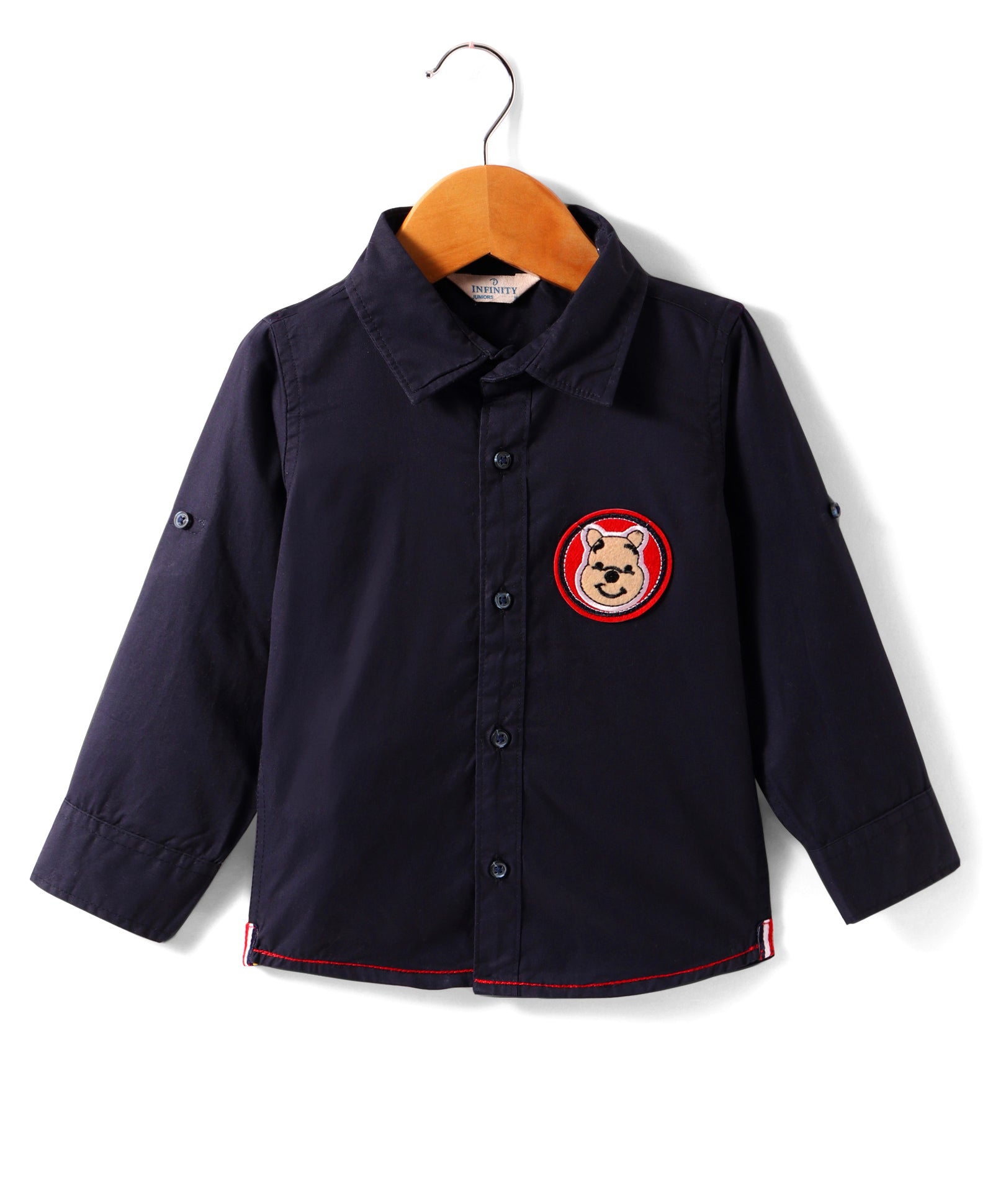 Infinity boys solid Navy L/S Shirt