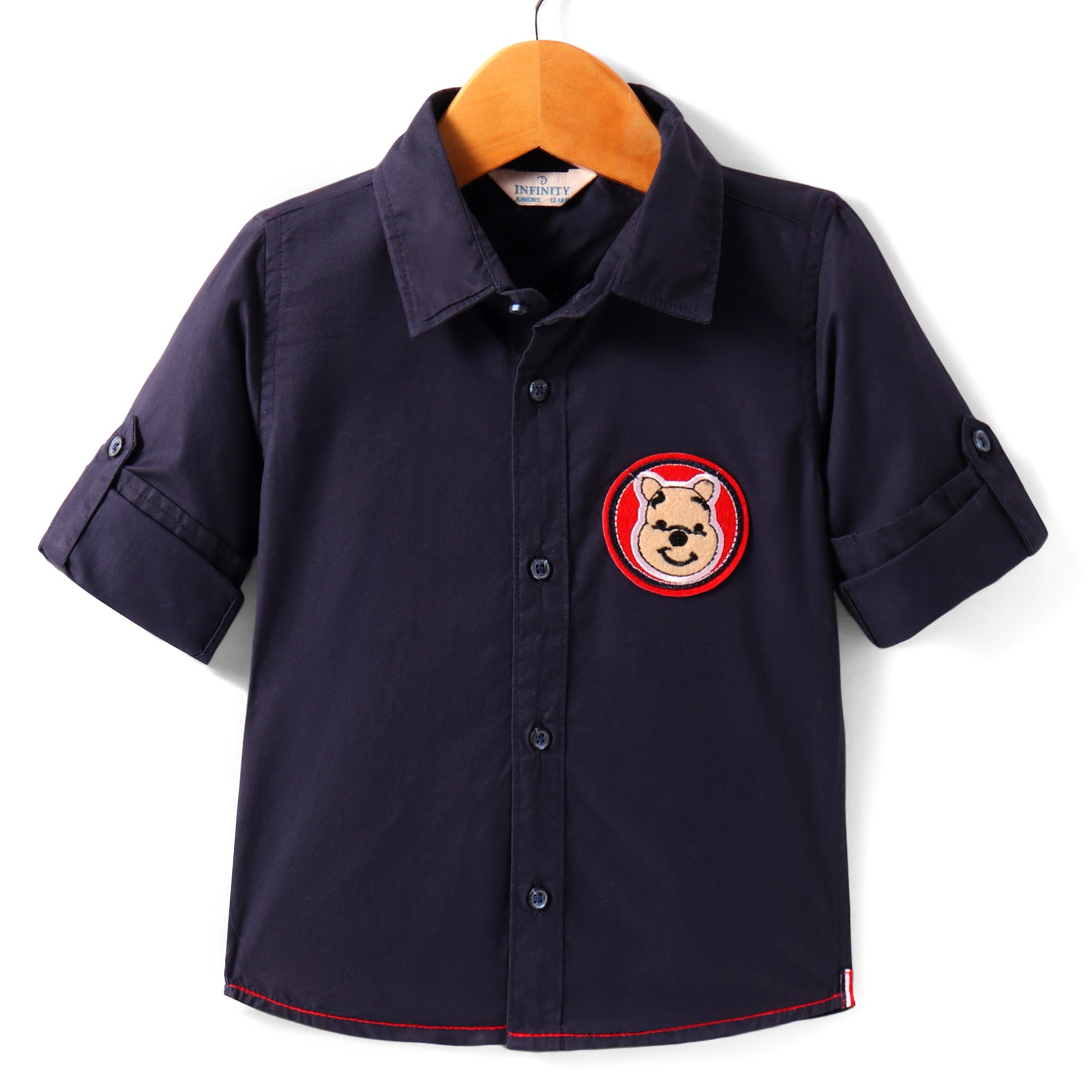 Infinity boys solid Navy L/S Shirt